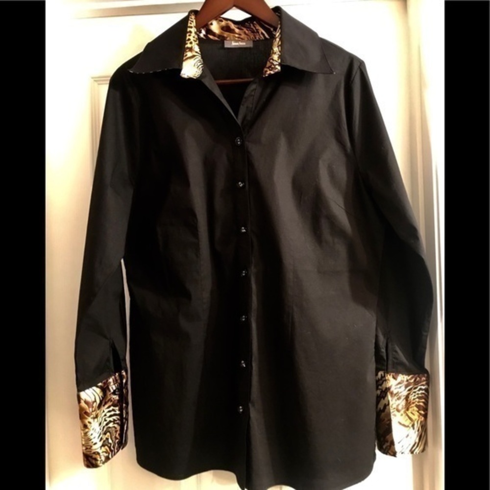 Vintage Nieman Marcus black button down shirt